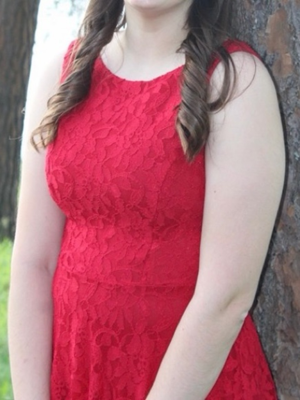 Speechless Red Lace Fit & Flare Dress